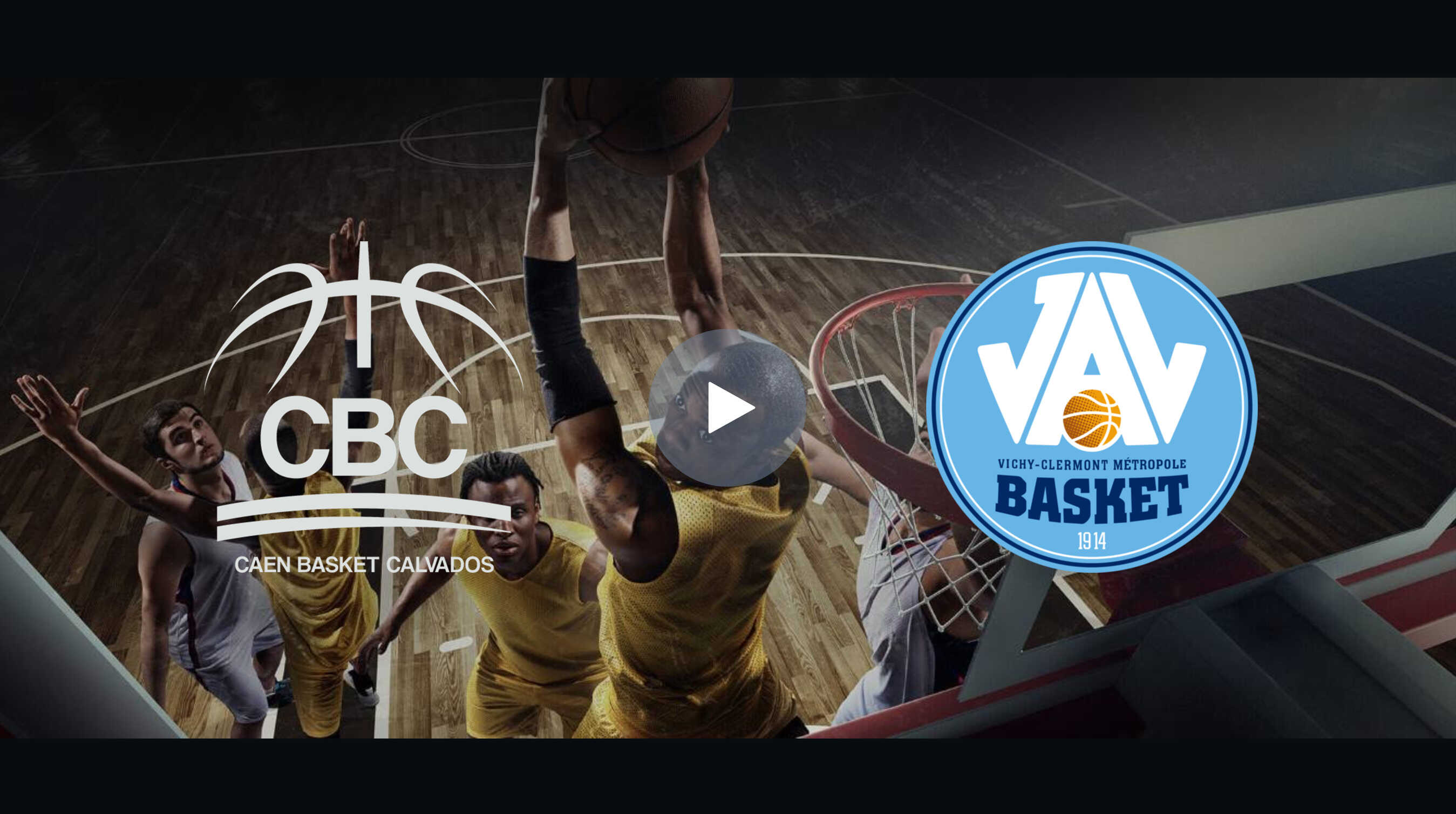 Vidéo en direct Basket LNB Pro B Caen Basket Calvados vs JA Vichy